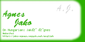 agnes jako business card